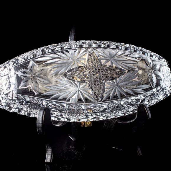 Antique American Brilliant Period Clark Co. Crystal Celery Dish | 19th Century - Picture 3 of 9